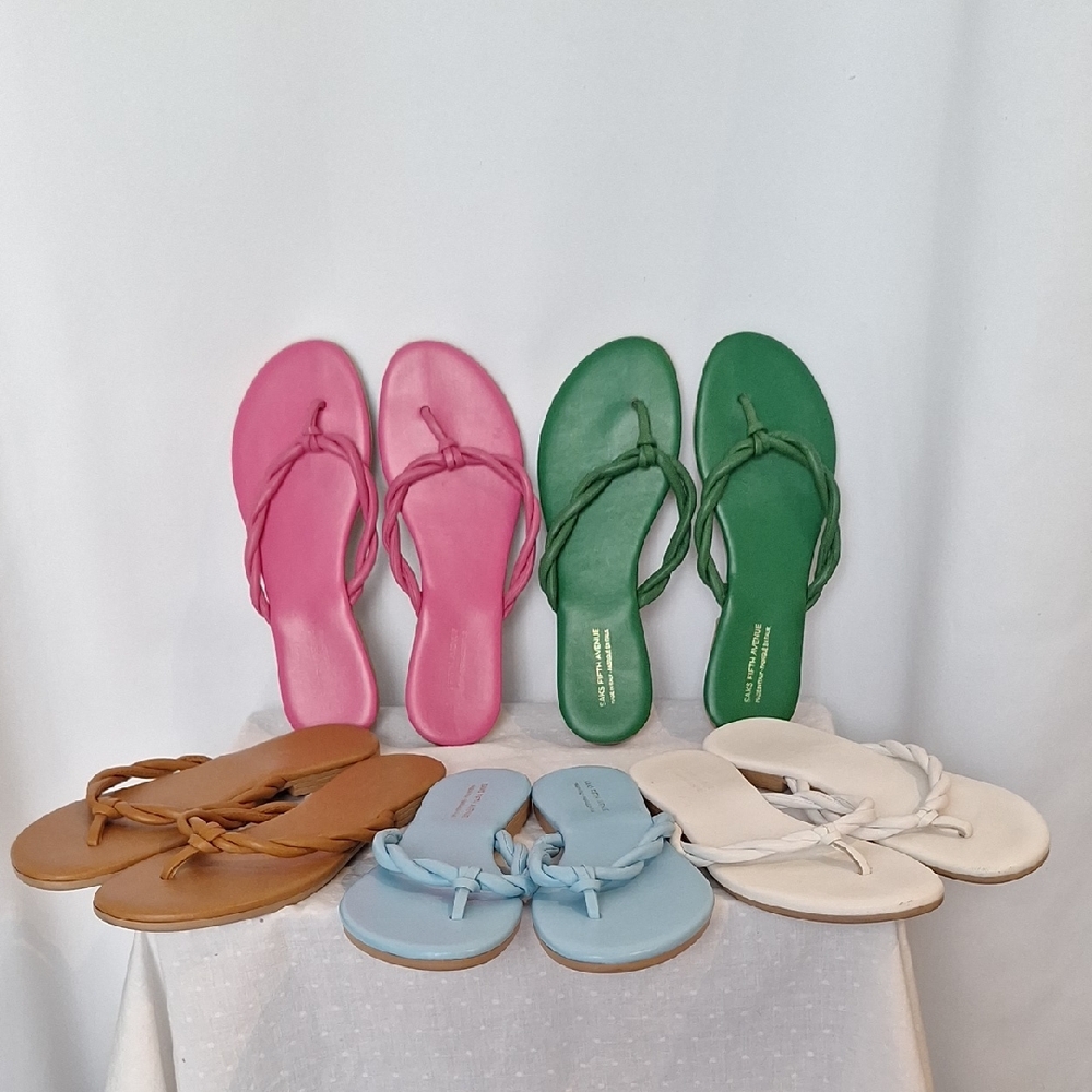 Bundle Of 5 Saks Fifth Avenue Women's Multi-Color Flip Flop Sandals Size 9